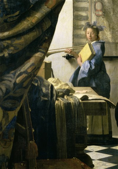 El estudio del artista, c.1665-6 (detalle) de Jan Vermeer van Delft